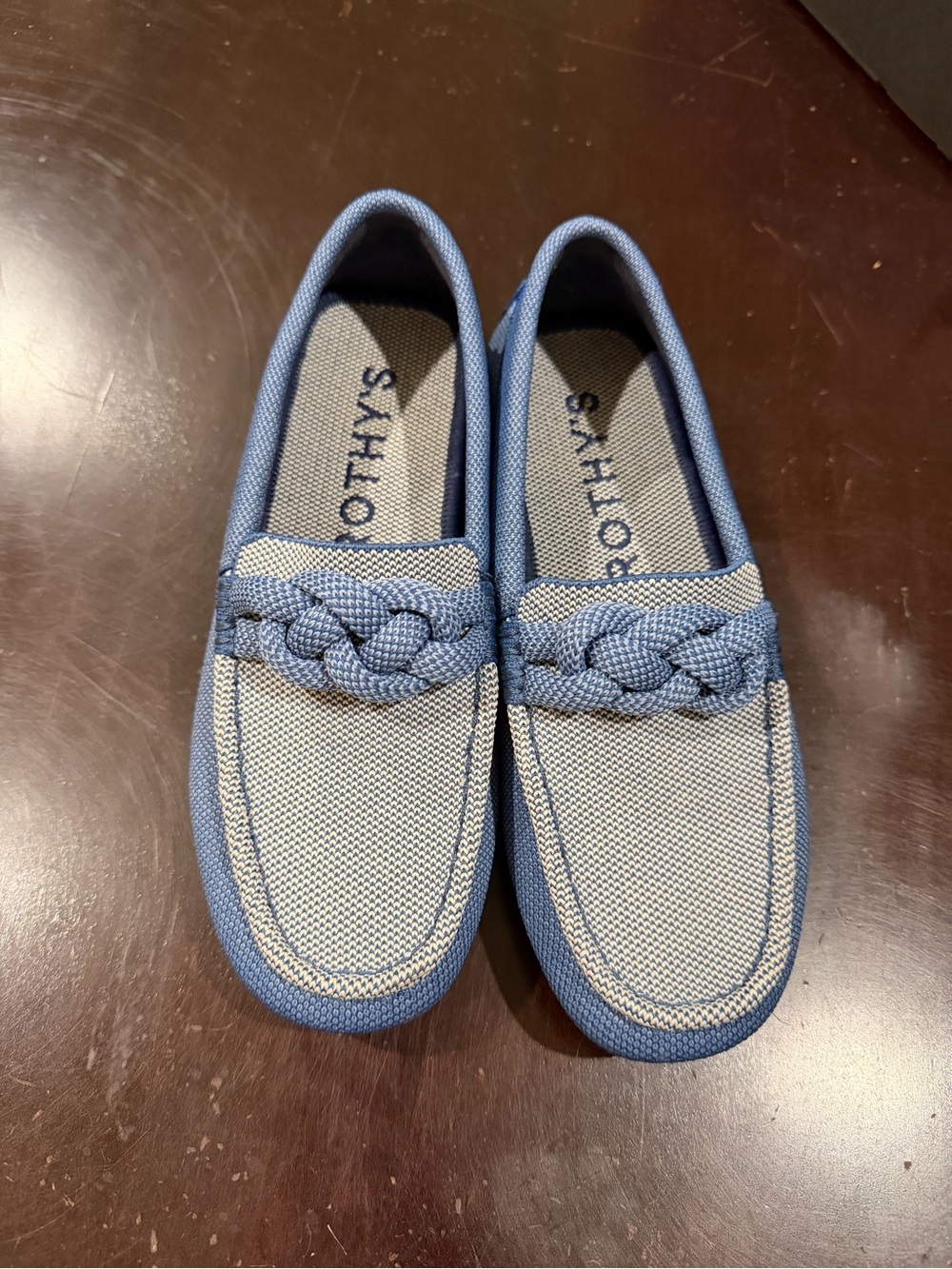 Rothy’s Blue Braided driver Loafers shoes women US SIZE 5.5